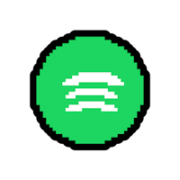 a green spotify icon on a black background